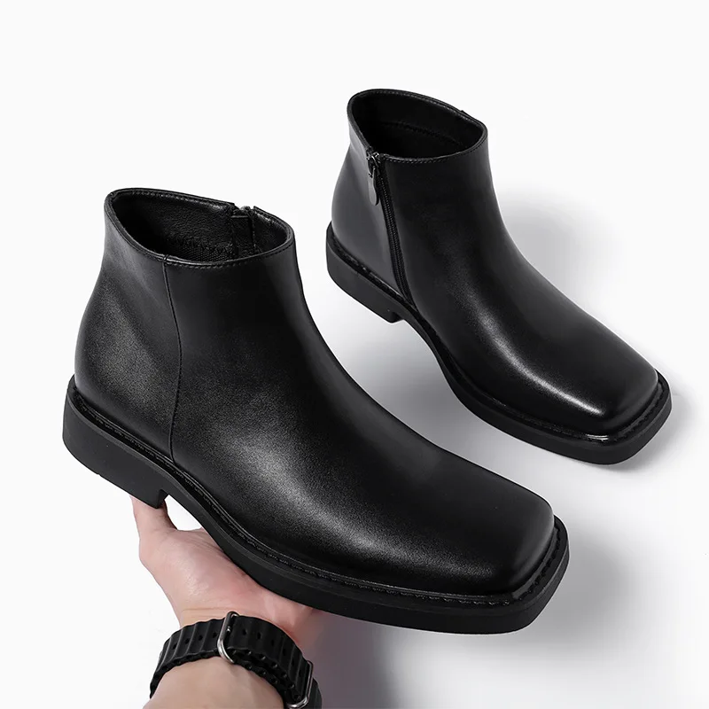 Men Fashion Vintage - Black New Fashion Men Casual Leather