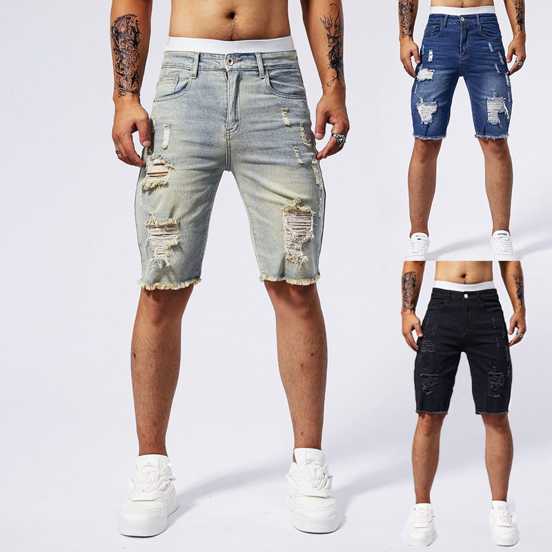 Mens Fashion Denim - 2025 Summer New Men's Ripped Denim