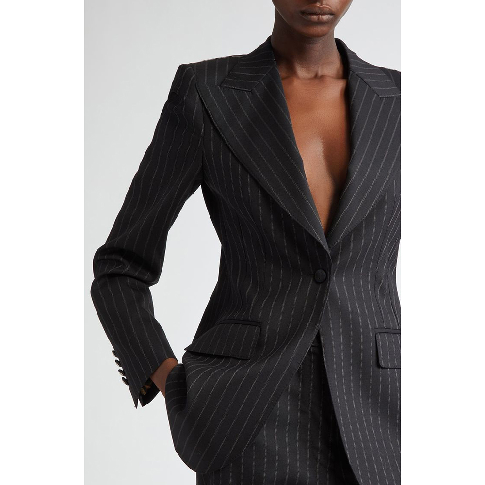 Men'S Fashion All Black Outfit - Elegant Black Strape Women's Blazer Fashion