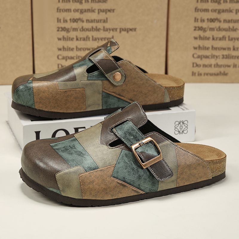 Men'S Fashion For 45 Years Old - Unisex Cork Closed Toe Slippers Slip-on