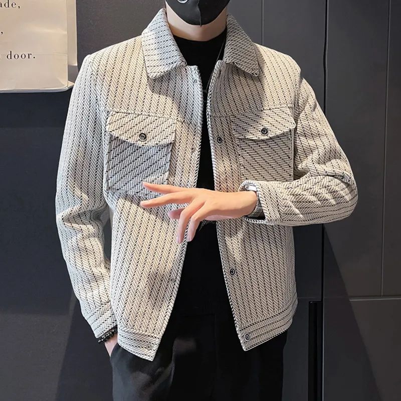 Men'S Fashion Reviews - Male Wool & Blends Coats Striped