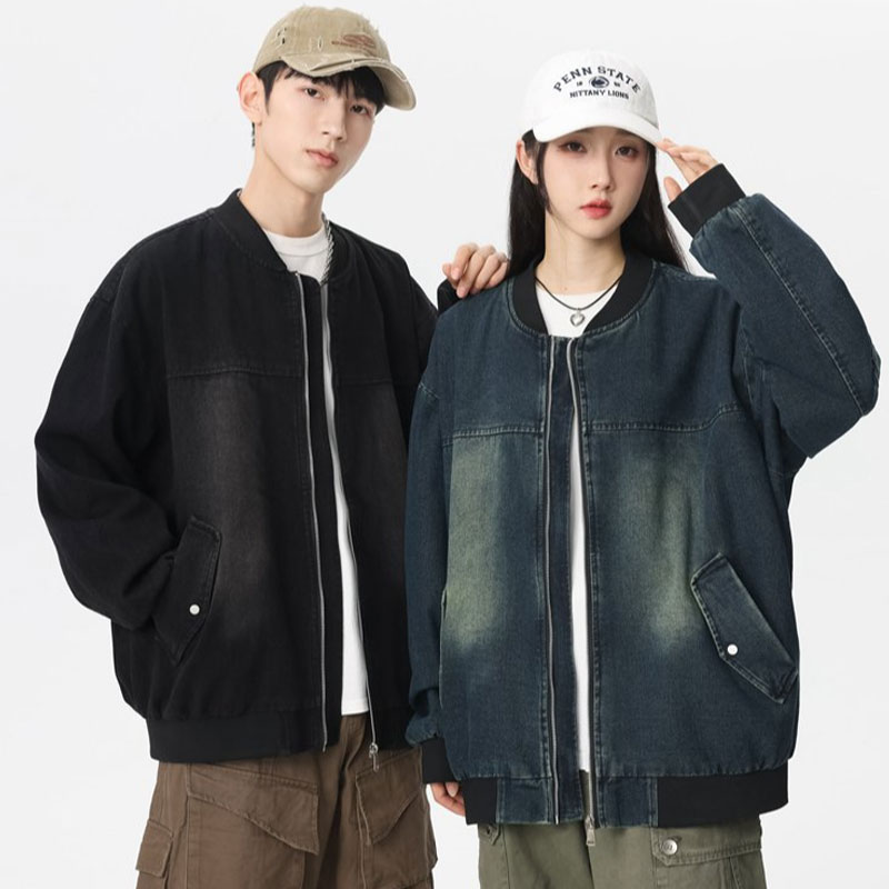 Mens Fashion Denim Jacket - Spring Autumn Sports Jacket Casual Collared