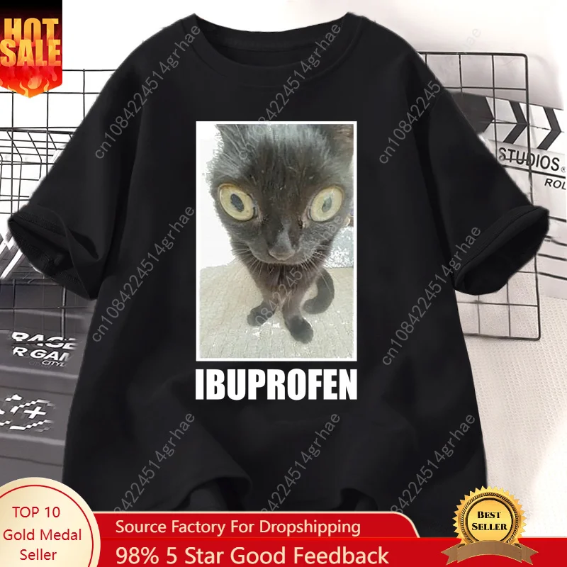 Men'S Fashion V Neck T Shirts - Funny Cat Ibuprofen Graphic T Shirts