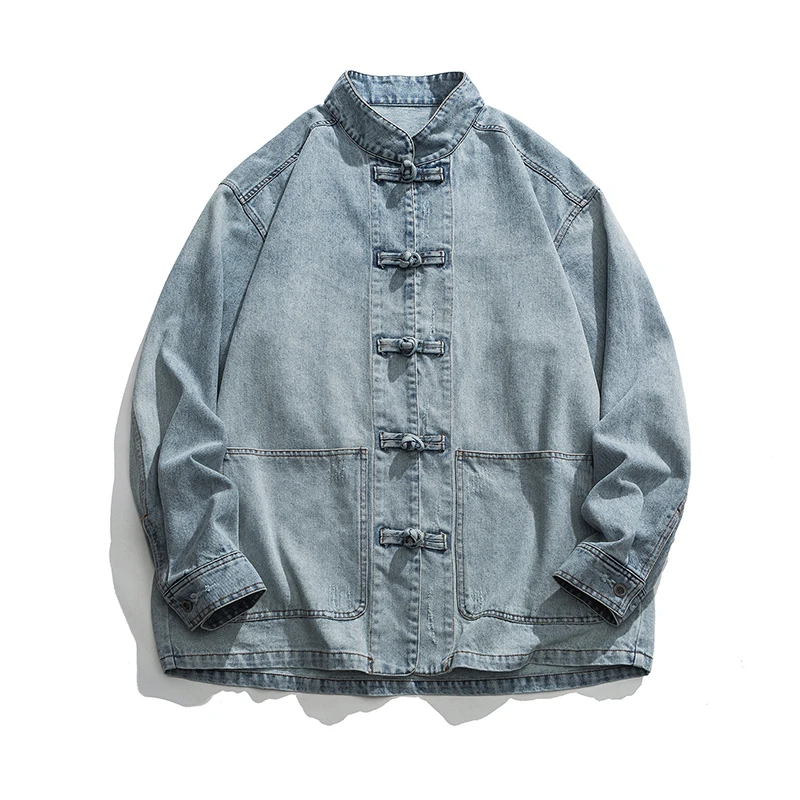 Mens Fashion Denim Jacket - Chinese Style Denim Jacket Men Streetwear