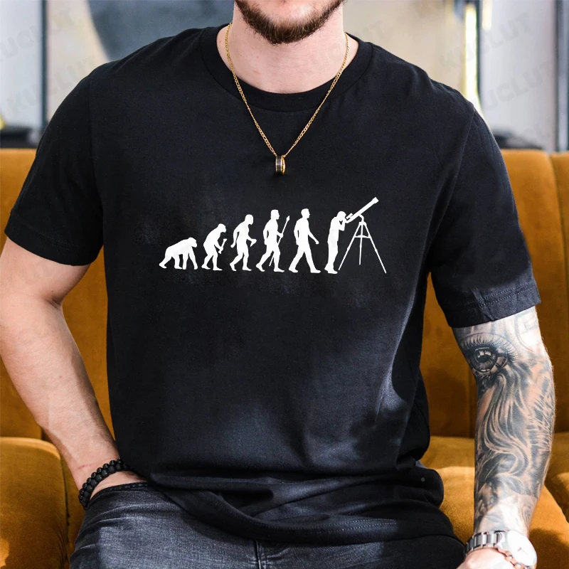 Men'S Fashion Evolution - Astronomy Evolution Science Space Printed T-Shirt