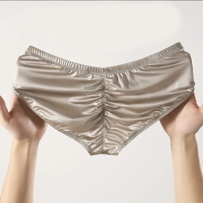 Men'S Fashion Underwear - 4pcs Mens Briefs Shinny Satin Low-rise