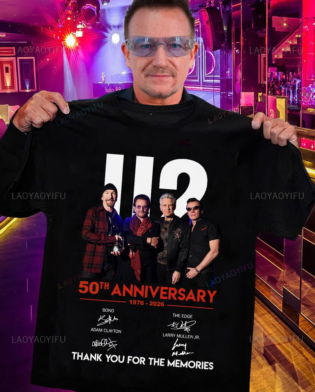Men'S Fashion Over 50 - U2 Band 50 Anniversary Graphic Tee