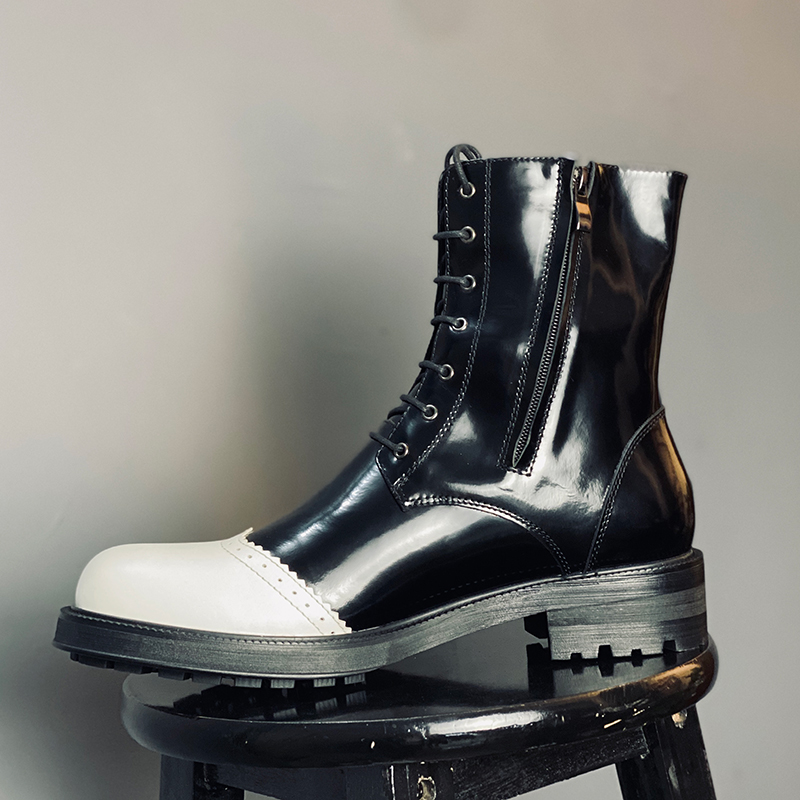 Men Black‑White Patent Leather - Chelsea Boots Men recension och pris