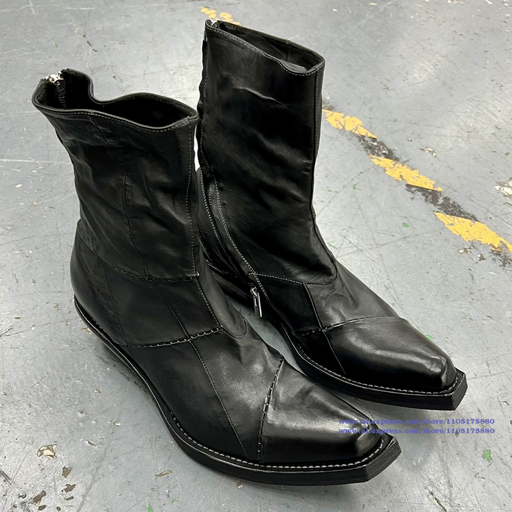 Black Leather Men's Boots Poin - Chelsea Boots Men recension och pris