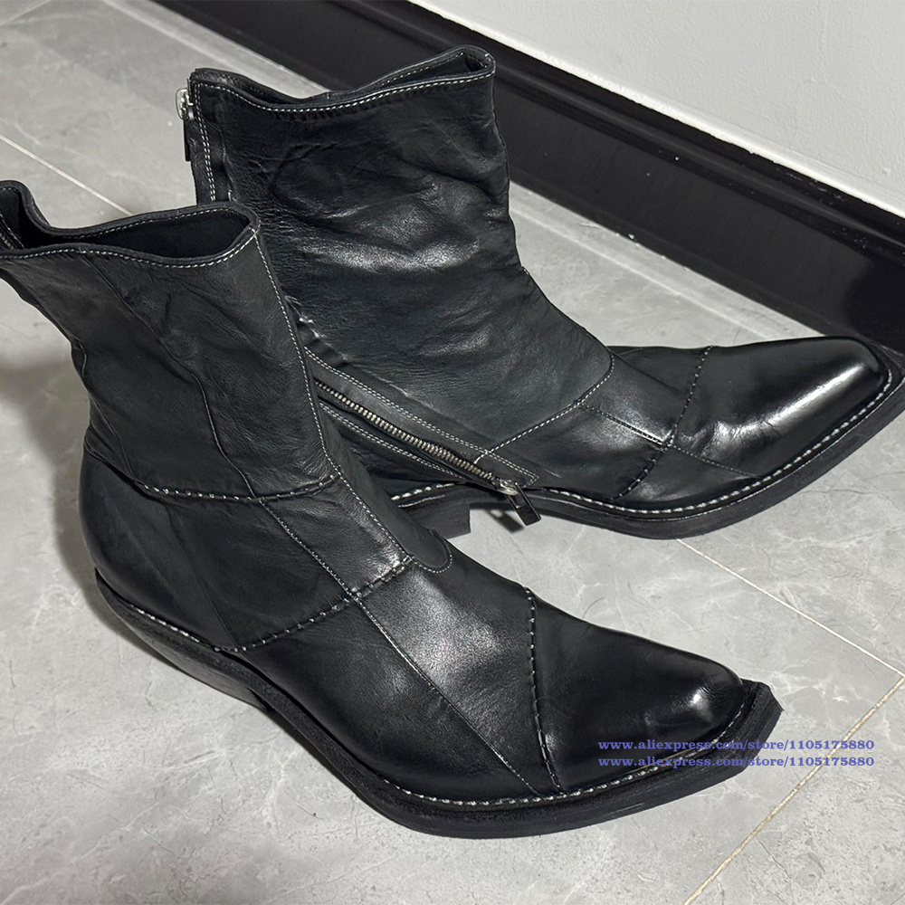 Black Leather Men's Boots Poin - Chelsea Boots Men recension och pris