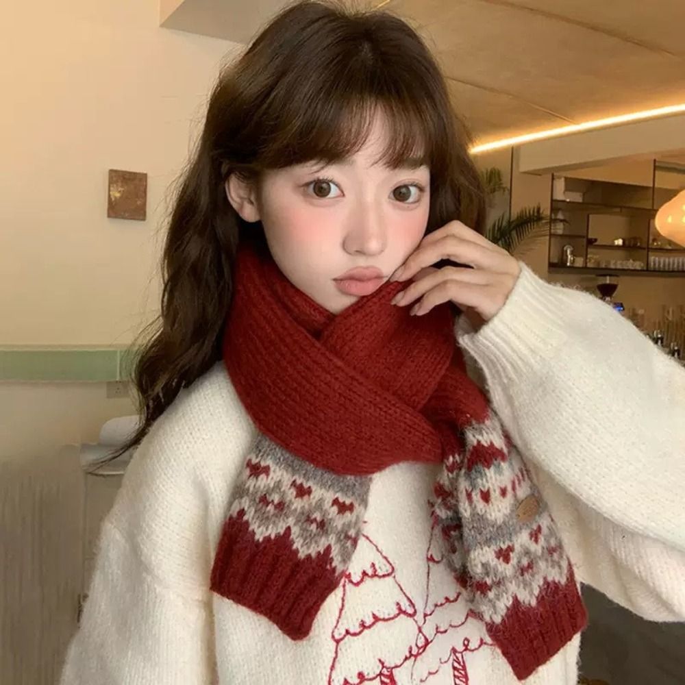 Classic Wool Jacquard Knitted  - Men Scarf Wool recension och pris