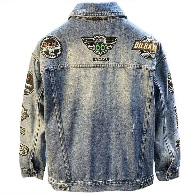 Men High Street Embroidery Pat - Mens Fashion Denim Jacket recension och pris