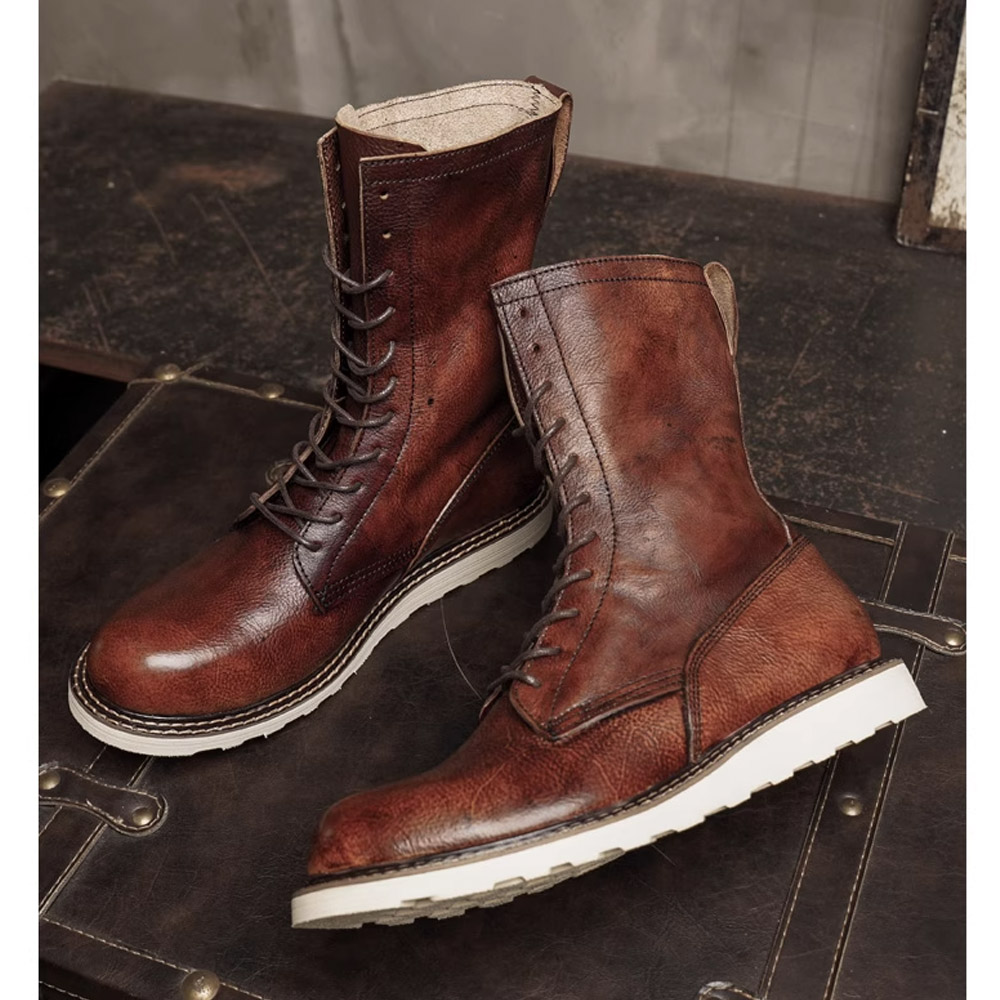Men's Cow Genuine Leather Moto - Chelsea Boots Men recension och pris