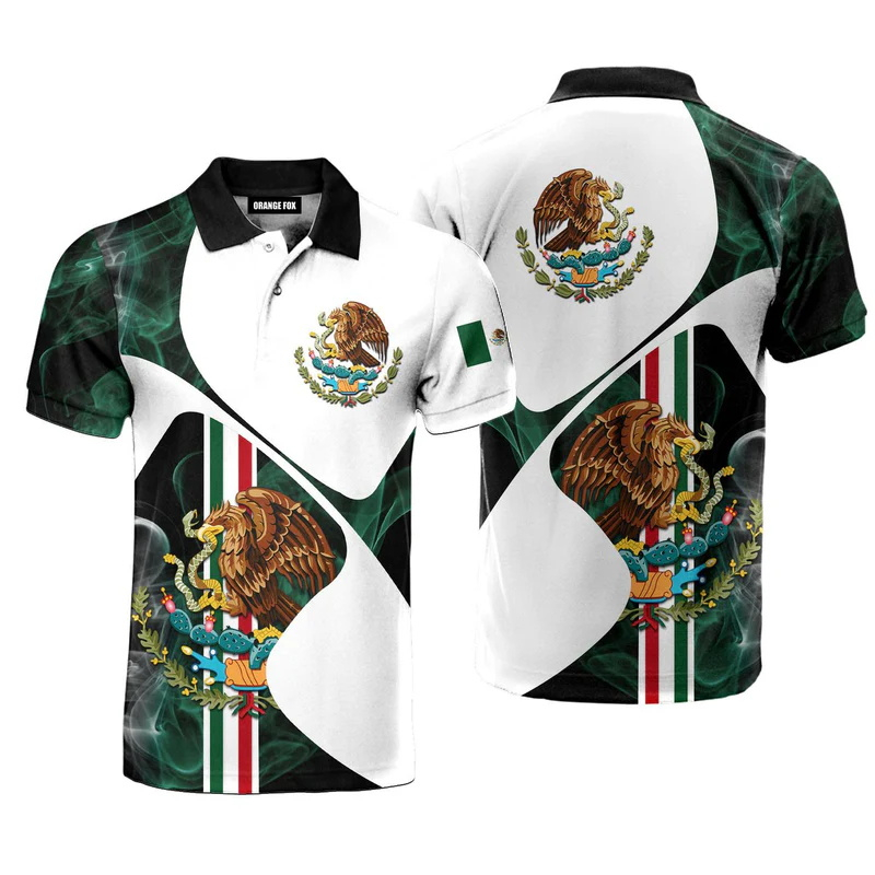 3D Print Mexico Flag Polo Shir - Mens Fashion Mexico recension och pris