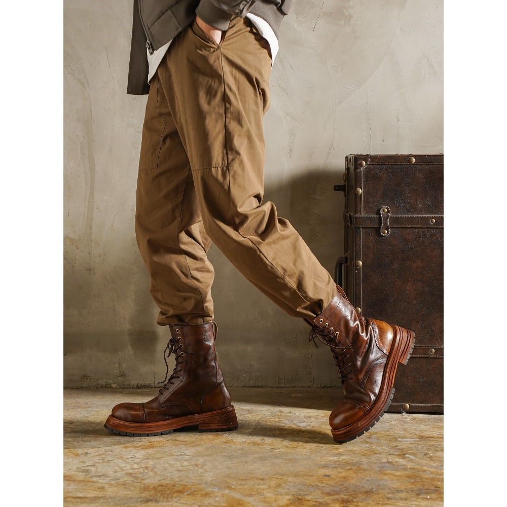 Men's Genuine Leather Motorcyc - Chelsea Boots Men recension och pris