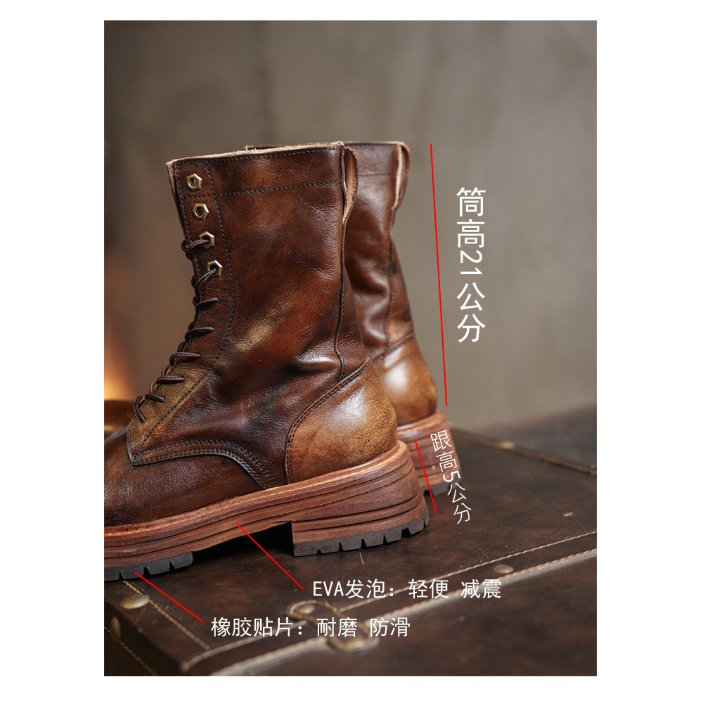 Men's Genuine Leather Motorcyc - Chelsea Boots Men recension och pris