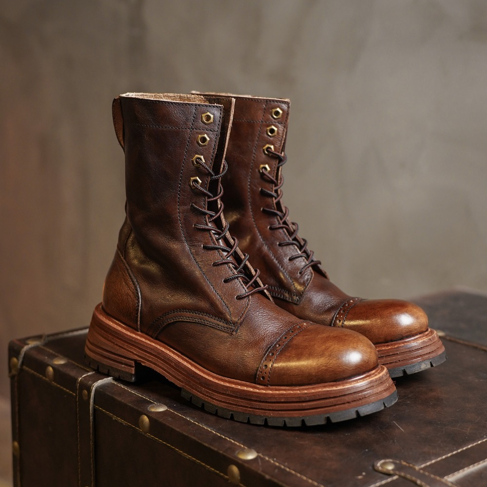 Men's Genuine Leather Motorcyc - Chelsea Boots Men recension och pris