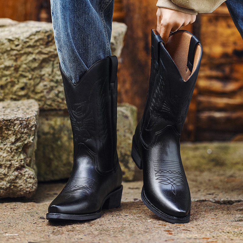 New Men Western Cowboy Boots U - Chelsea Boots Men recension och pris