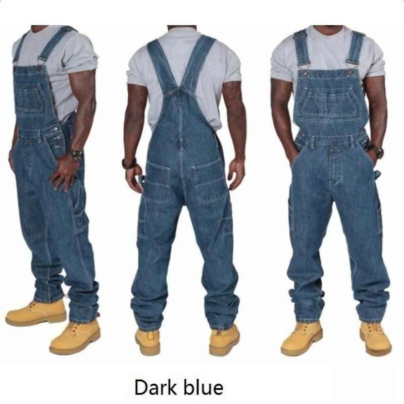 Mens Ripped Denim Overalls wit - Mens Fashion Denim recension och pris