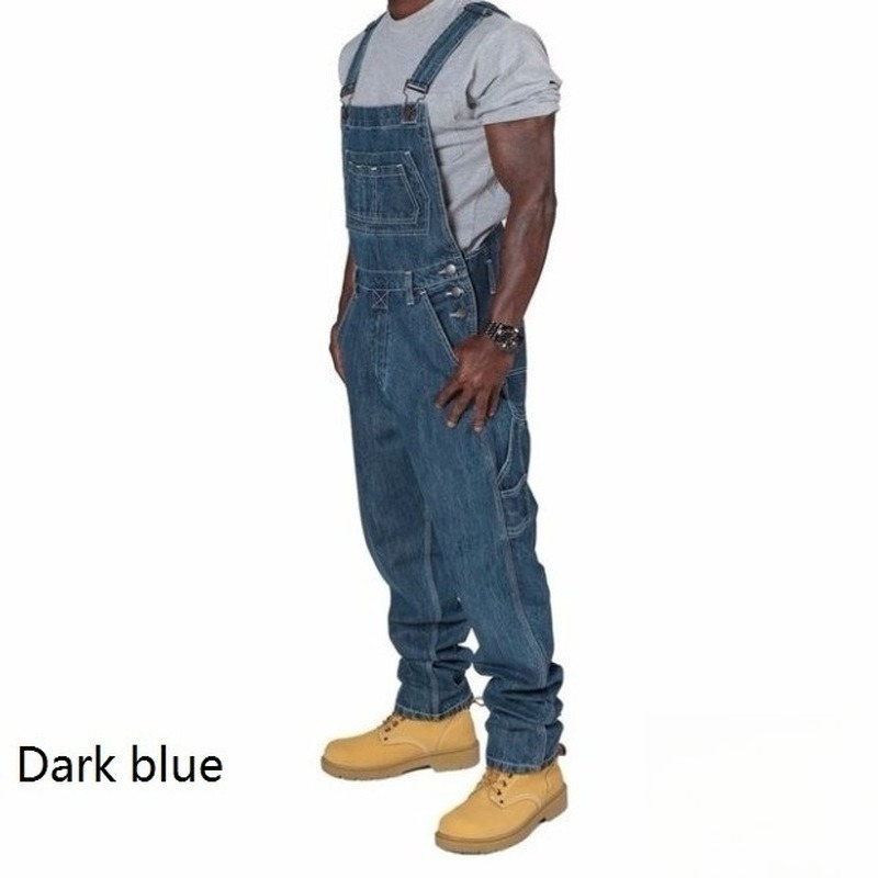 Mens Ripped Denim Overalls wit - Mens Fashion Denim recension och pris