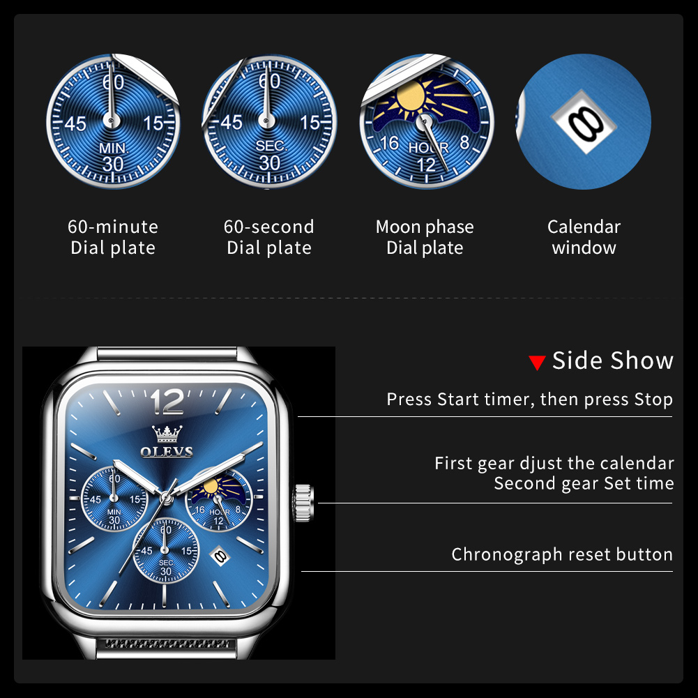 OLEVS 9914 Luxury Brand Men Wa - Men'S Fashion Zone recension och pris