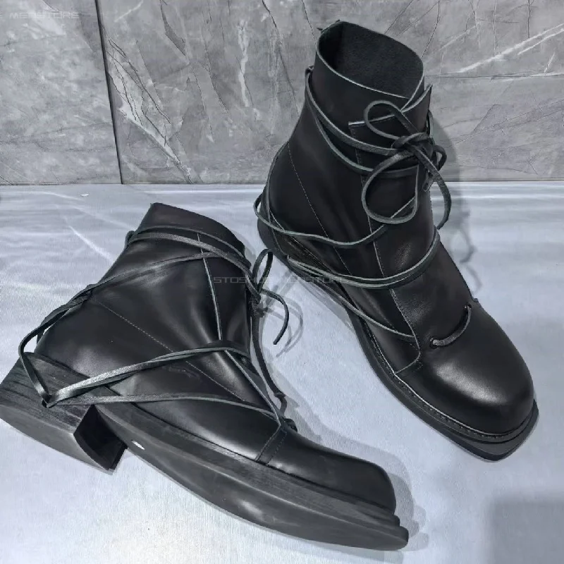 Black Genuine Leather Square T - Chelsea Boots Men recension och pris