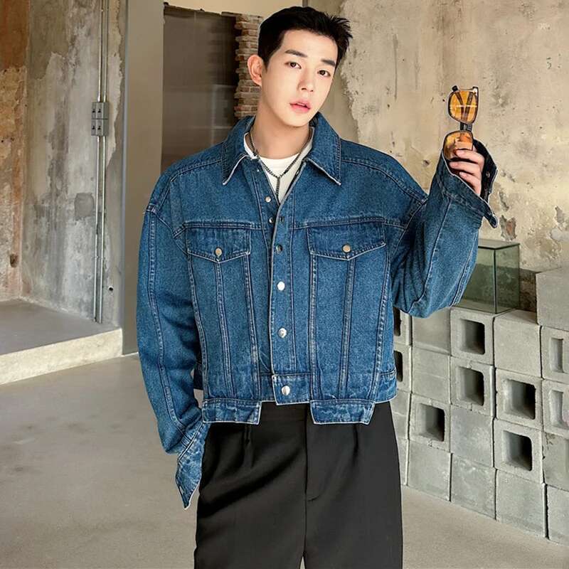 LUZHEN Personality Denim Short - Mens Fashion Denim Jacket recension och pris