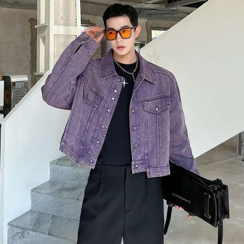 LUZHEN Personality Denim Short - Mens Fashion Denim Jacket recension och pris