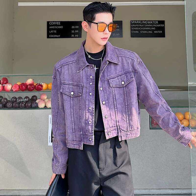 LUZHEN Personality Denim Short - Mens Fashion Denim Jacket recension och pris