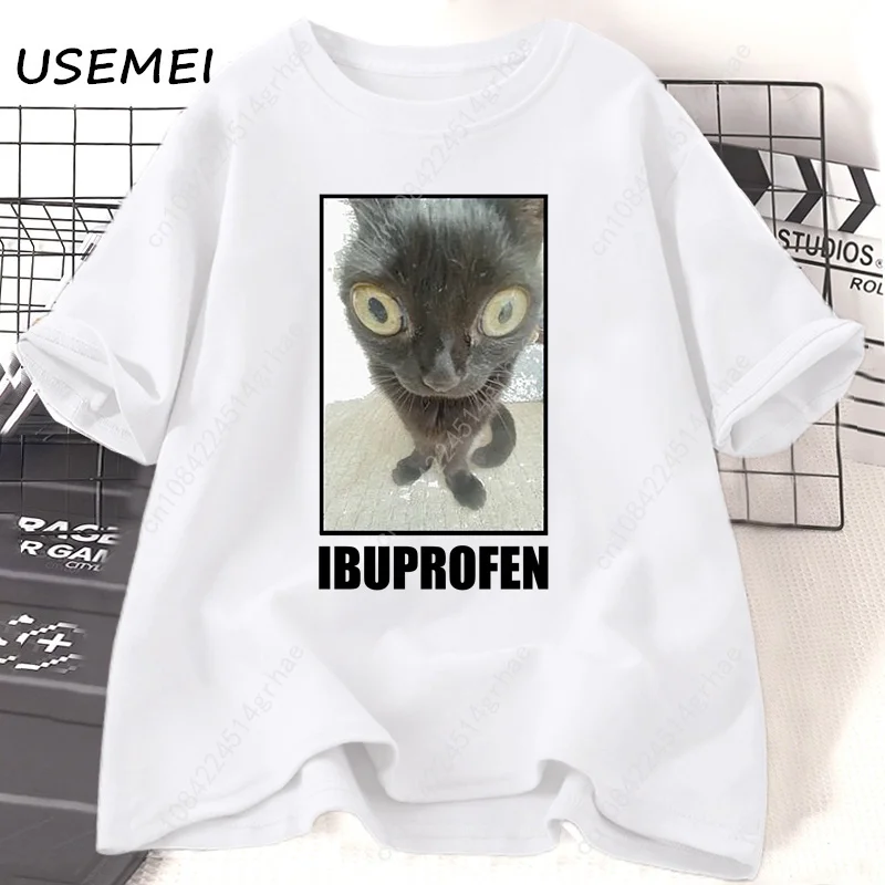 Funny Cat Ibuprofen Graphic T  - Men'S Fashion V Neck T Shirts recension och pris