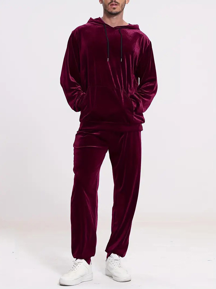 Fashion Solid Color Velvet Two - Men Fashion Vintage recension och pris