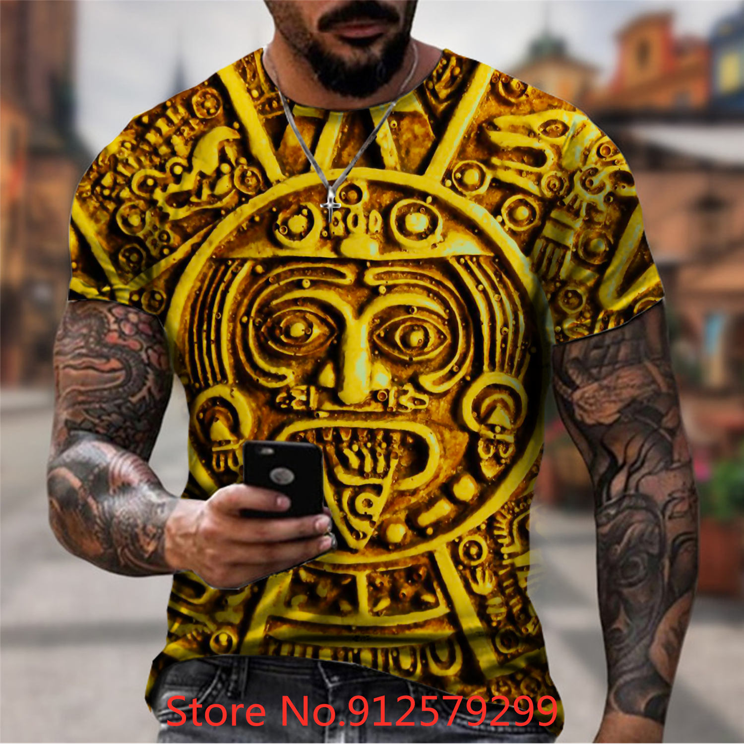 2022 Mexico Aztec 3D Printed T - Mens Fashion Mexico recension och pris