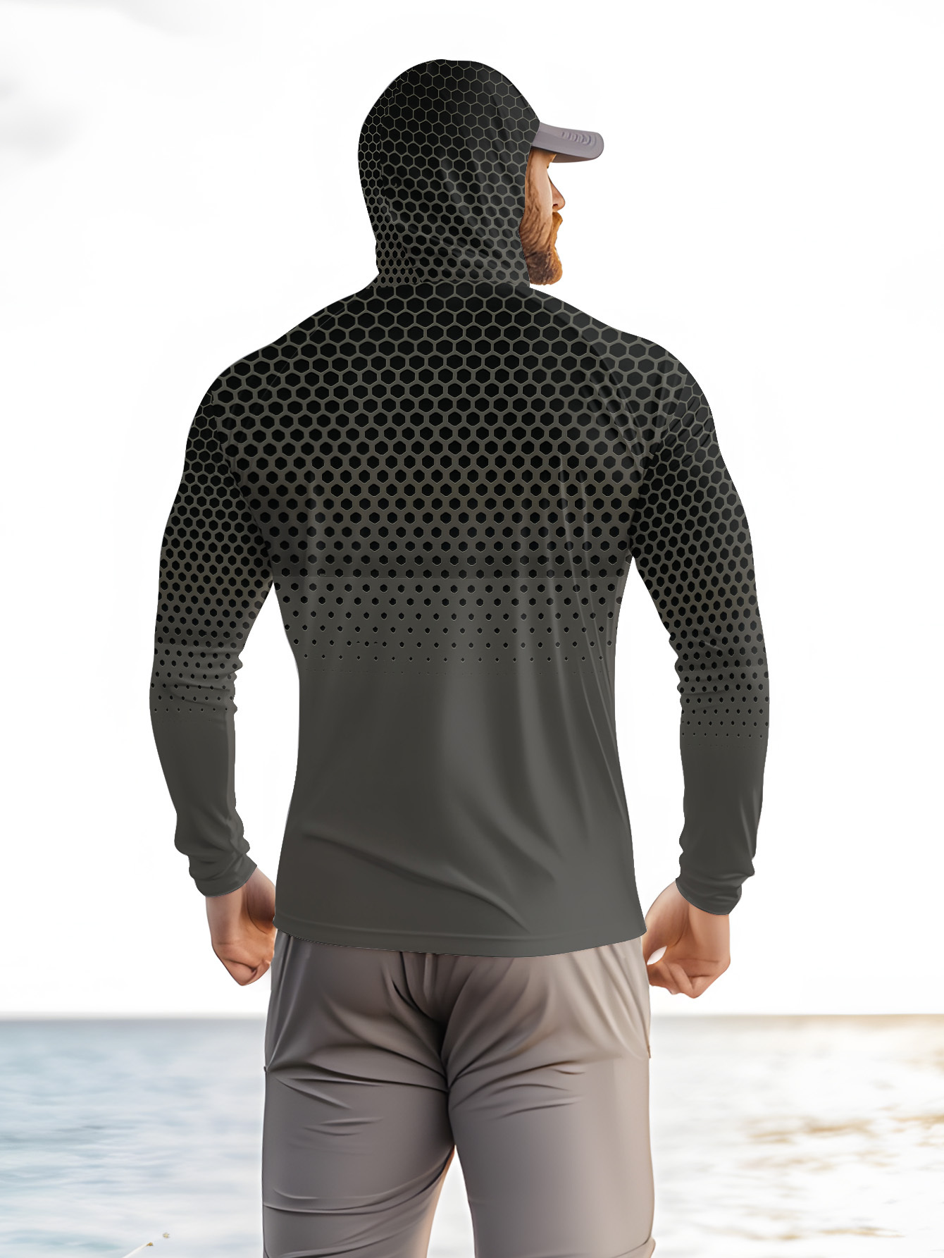 Grey Gradient Honeycomb Men Fi - Mens Fashion Summer recension och pris