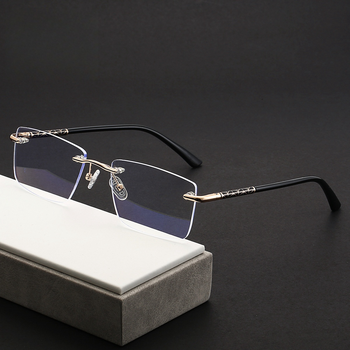 MOMOJA Frameless Square Frame  - Mens Fashion Reading Glasses recension och pris