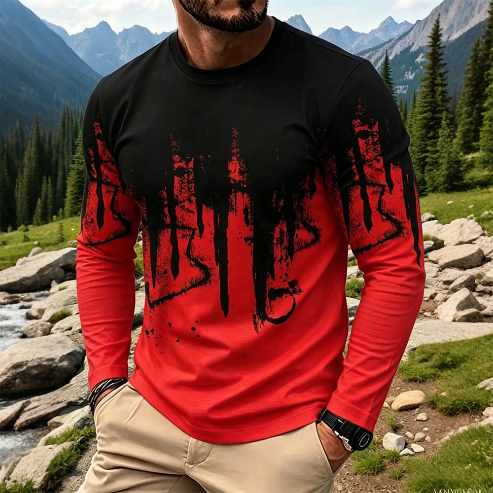 Men's Gradient Ink Splash Long - Mens Fashion Summer recension och pris