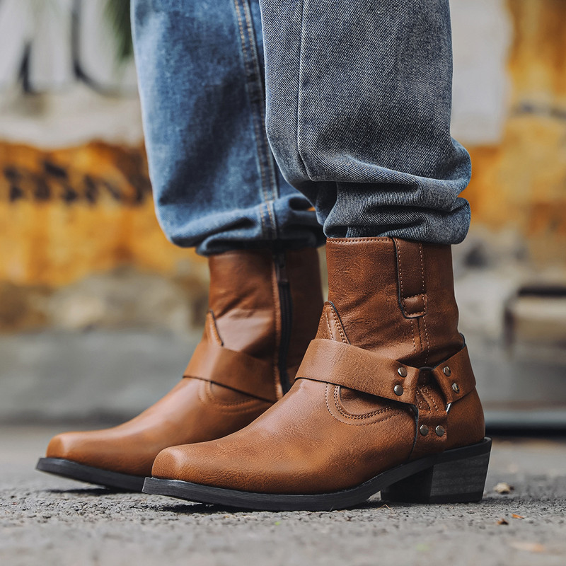 New Men's Leather Side Zipper  - Chelsea Boots Men recension och pris