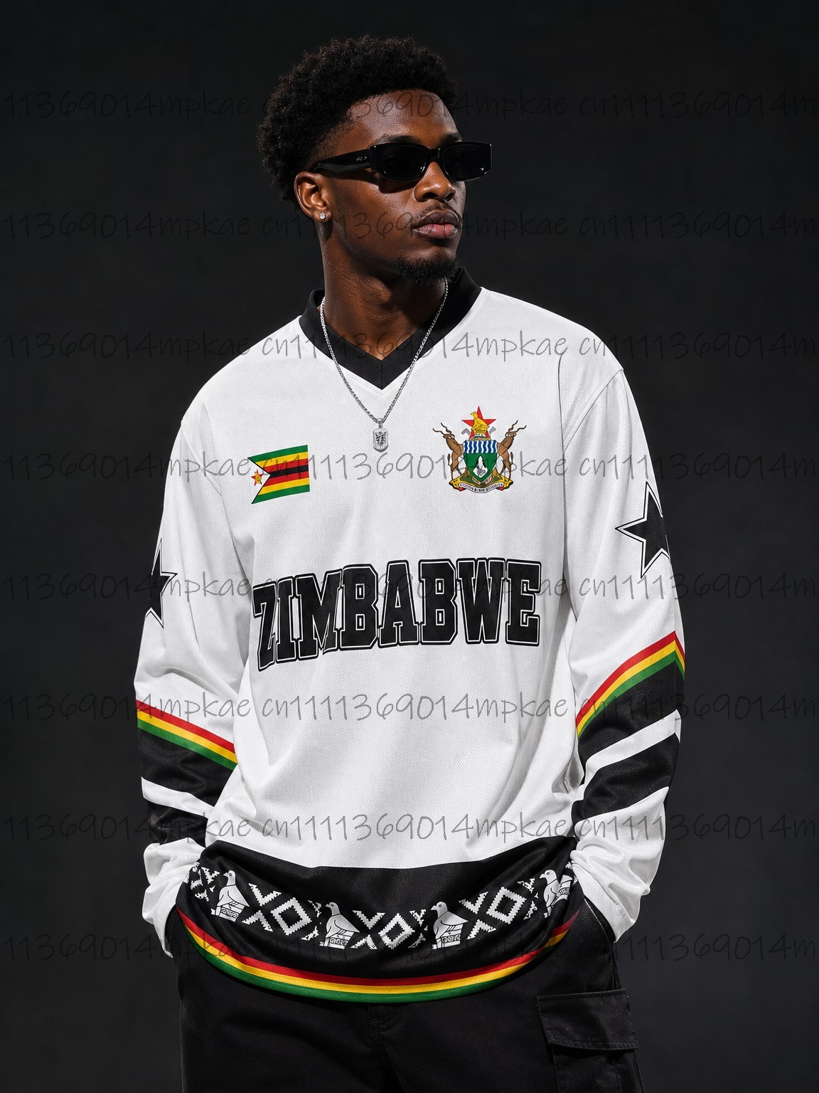 Autumn Zimbabwe Ethnic Street  - Men'S Fashion V Neck T Shirts recension och pris